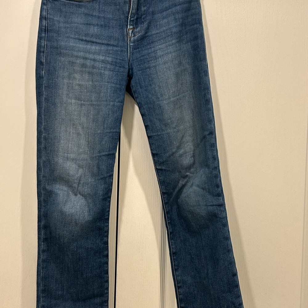 Frame Le High Straight Denim Dark Blue Straight Jeans